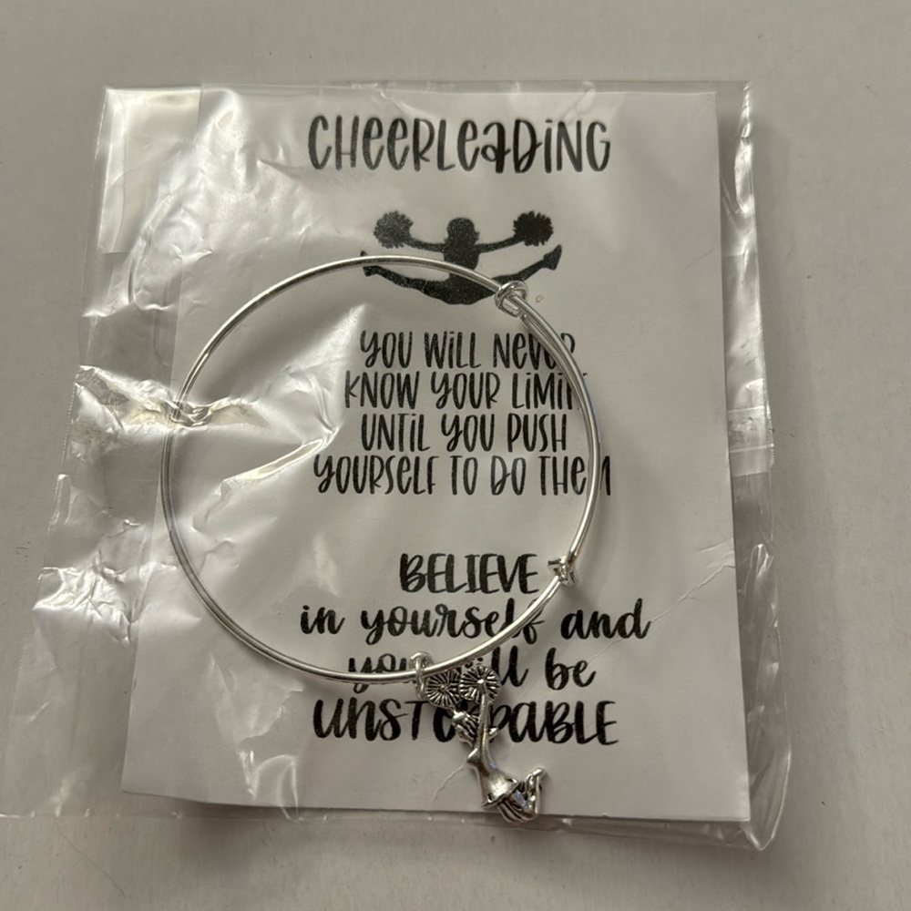 Cheerleader Cheerleading silver colored bracelet D25